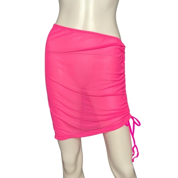 Saweetie Matte Collection Sheer Pink Drawstring Swimsuit Cover Up Size XL - Picture 1 of 4